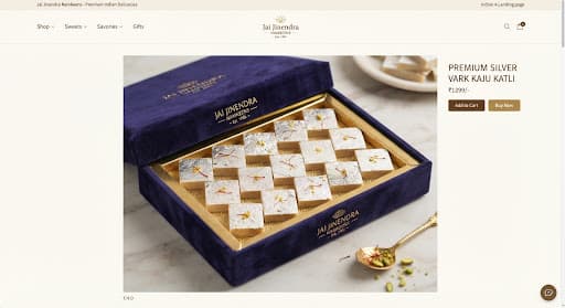 Silver Vark Kaju Katli diamonds in a velvet gift box